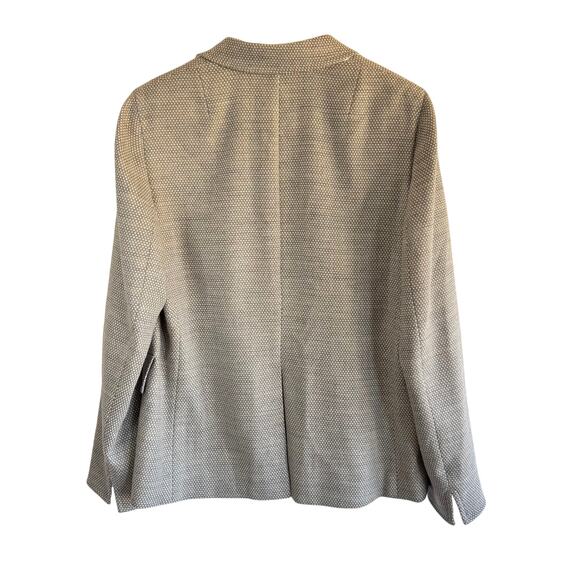 Akris Punto Dot Gray Single Button Front Blazer Size 12 White Wool - Picture 2 of 5